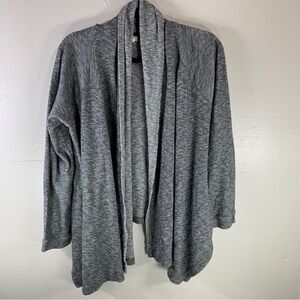 CASLON Open cardigan sweater waterfall collar knit gray long sleeve womens large